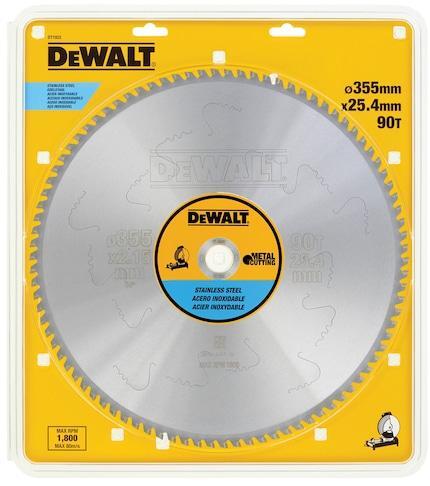 DEWALT list kružne pile za rezanje čelika, aluminija i nehrđajućeg čelika 355x25,4mm 90Z DT1922-QZ