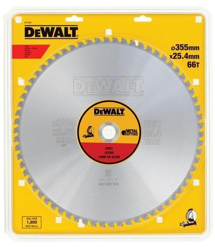 DEWALT list kružne pile za rezanje čelika, aluminija i nehrđajućeg čelika 355x25,4mm 66Z DT1926-QZ