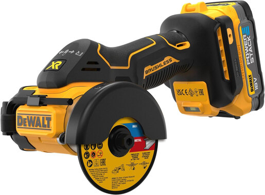 DEWALT mini akumulatorska kutna pila DCS438E2T-QW (18V XR 2X1,7AH POWERSTACK s punjačem, TSTAK, 76MM)