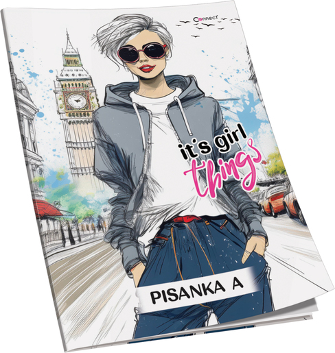 Pisanka A Connect Girl+ Soft, B5 linije, 24 listova, meki uvez