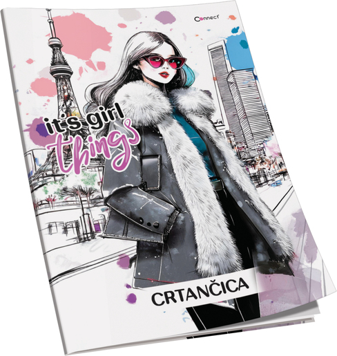 Crtančica Soft+ Premium Connect Girl, B5 linije, 24 listova, meki uvez