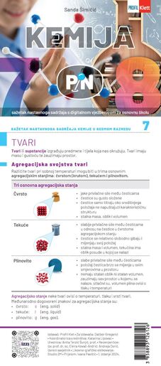 PIN KEMIJA, sažetak nastavnoga sadržaja s digitalnom vježbenicom za osnovnu školu