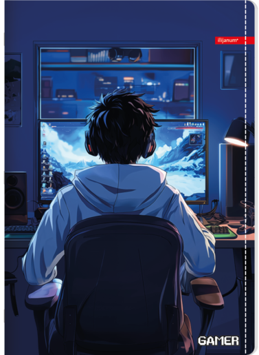 Bilježnica Ilijanum Gamer, A4 kvadratići, 52 lista, meki uvez