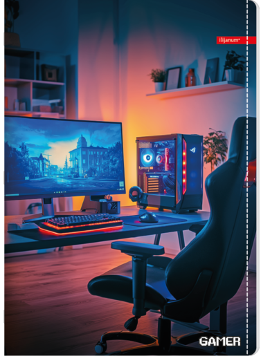 Bilježnica Ilijanum Gamer, A4 linije, 52 listova, meki uvez