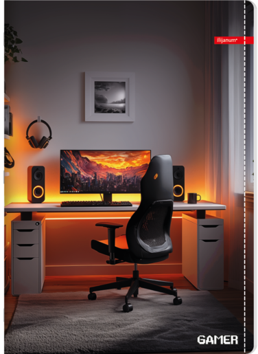 Bilježnica Ilijanum Gamer, A4 linije, 52 listova, meki uvez