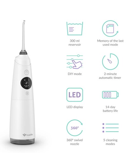 TRUELIFE oralni tuš AquaFloss Compact C300, bijeli