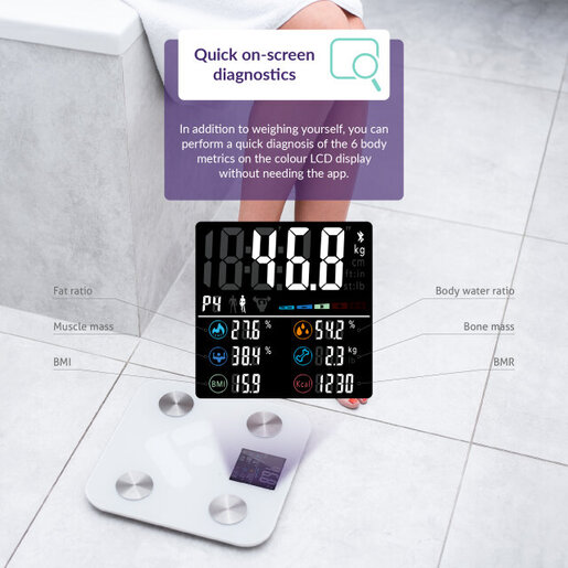 TRUELIFE pametna vaga FitScale W6 BT, bijela