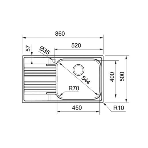 Franke set sudoper Smart SRX 611-86 LB + slavina ORBIT DOCCIA