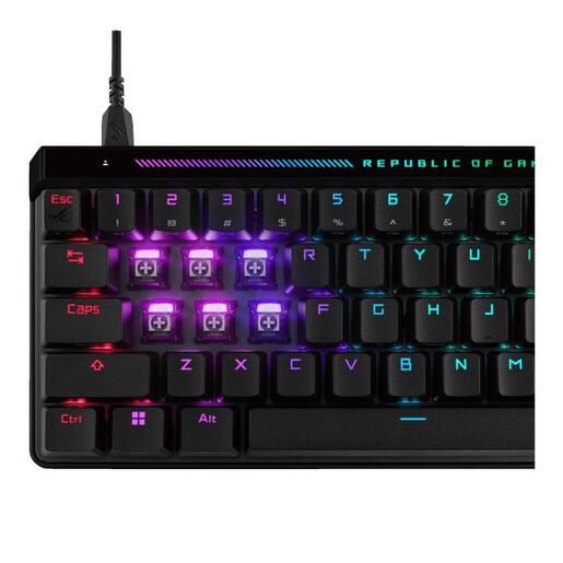 ASUS ROG Falchion Ace HFX, Hall Effect tipkovnica, bežična, ROG HFX switch, 65% veličina, crna, 90MP03VE-BKUA20