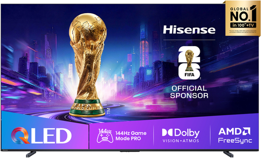 Hisense 100" QLED TV 100E7Q PRO, 4K UHD, VIDAA Smart TV, 144Hz Game Mode PRO, Hi-Concerto