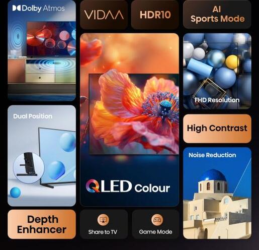 Hisense 32" QLED TV 32A5Q, Full HD, VIDAA Smart TV, Dolby Atmos, Noise Reduction