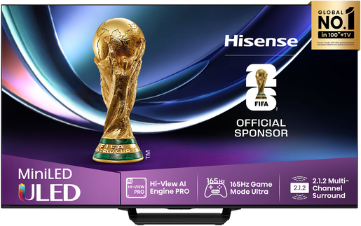 Hisense 85" ULED Mini-LED TV 85U7Q PRO, 4K UHD, VIDAA Smart TV, Hi-View AI Engine PRO, 165Hz Game Mode Ultra