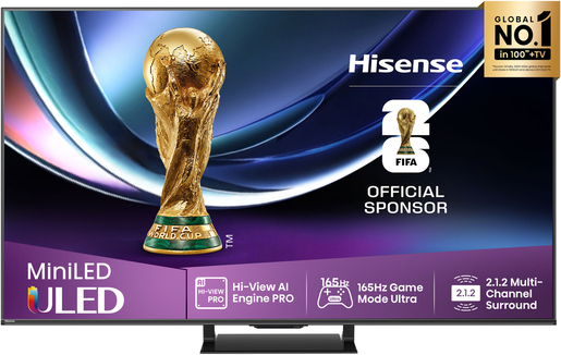 Hisense 55" ULED Mini-LED TV 55U7Q PRO, 4K UHD, VIDAA Smart TV, Hi-View AI Engine PRO, 165Hz Game Mode Ultra