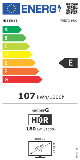 Hisense 75" QLED TV 75E7Q PRO, 4K UHD, VIDAA Smart TV, 144Hz Game Mode PRO, Hi-Concerto