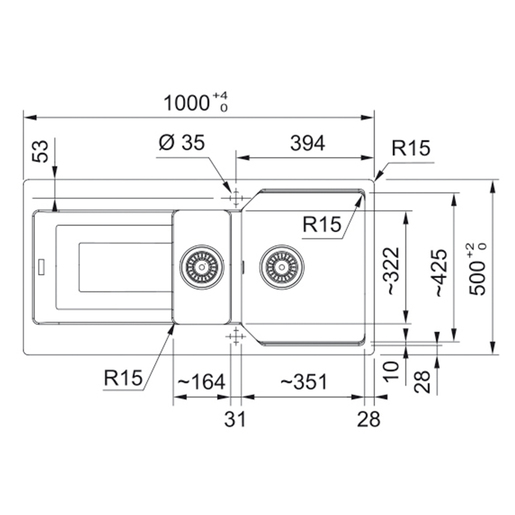 Franke sudoper Urban Black Collection UBG 651-100