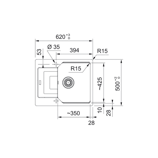 Franke sudoper Urban Black Collection UBG 611-62 A