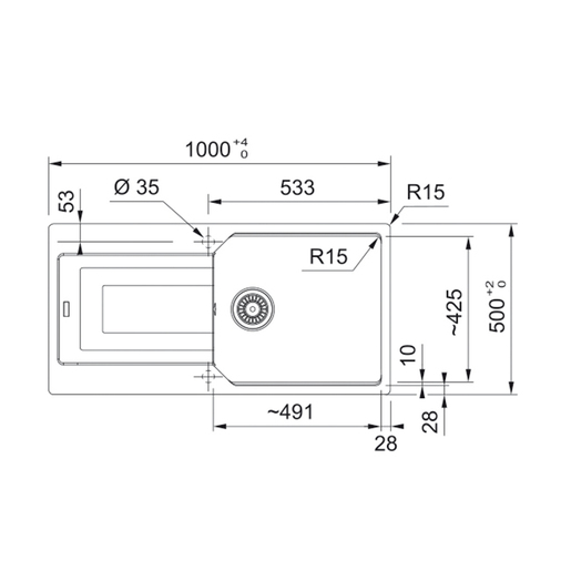 Franke sudoper Urban Black Collection UBG 611-100 A