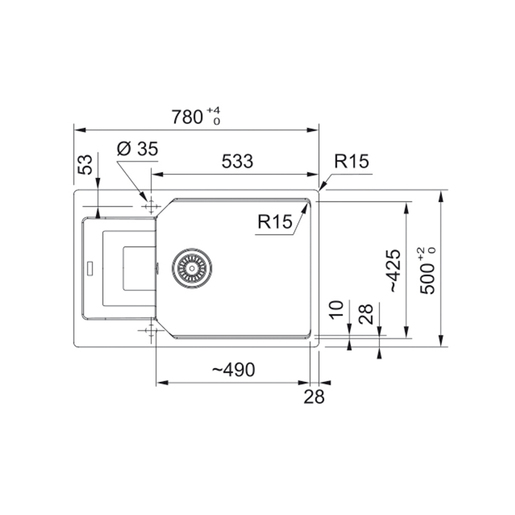 Franke sudoper Urban Black Collection UBG 611-78 XL
