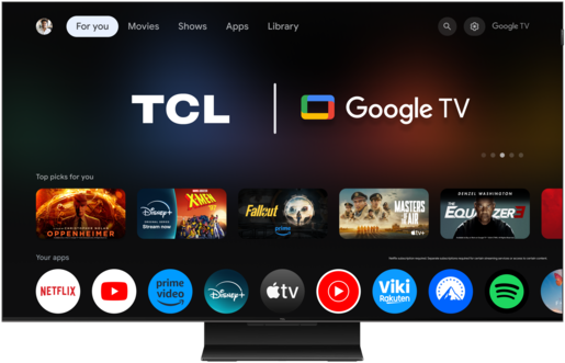 TCL 50" QD-Mini LED TV 50C7K, 4K HDR Premium 2000, Google TV, 144Hz Motion Clarity Pro, Audio by BANG & OLUFSEN