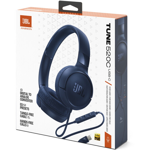 JBL Tune 520 USB-C, naglavne slušalice, plave