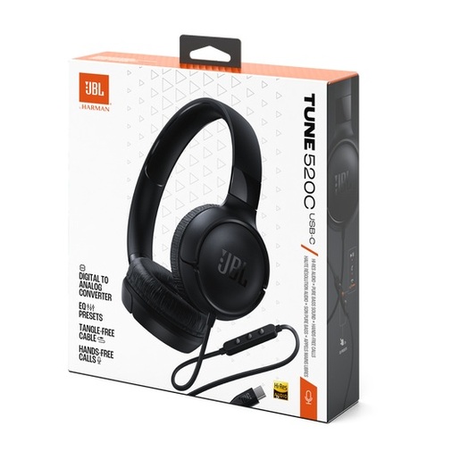 JBL Tune 520 USB-C, naglavne slušalice, crne