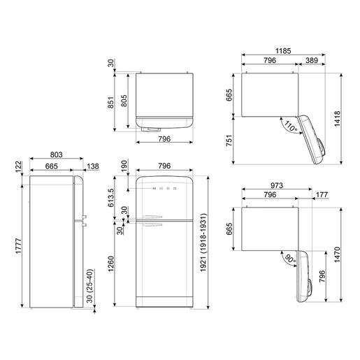 Smeg hladnjak FAB50RPG5 50's Style