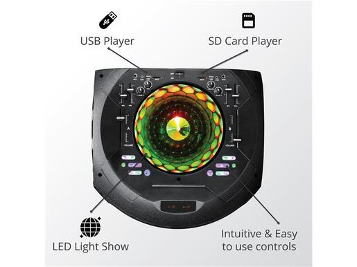 AKAI karaoke 120W, FM, DJ mikseta, dual ulazi, daljinski, bež mikrofon DJ-BY4L