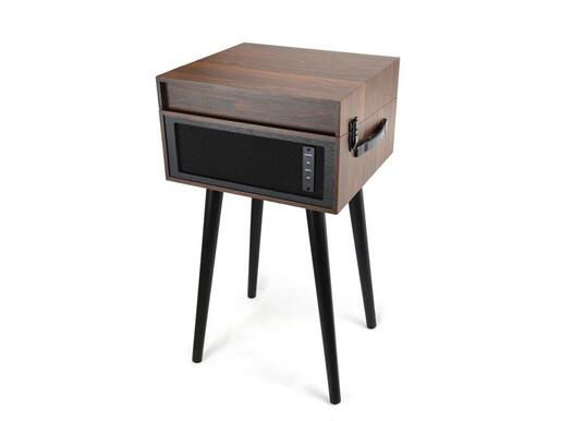 AKAI gramofon, BT, USB, SD, ugrađeni zvučnici, koža, drven noge, smeđi ATT-101BT