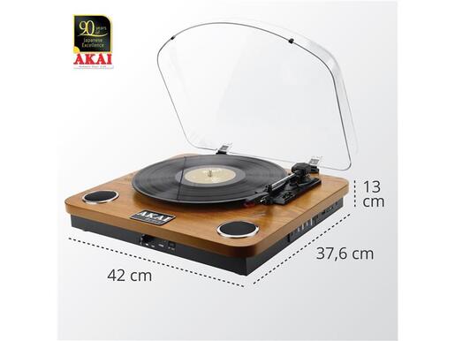 AKAI gramofon, USB, SD, BT, ugrađeni zvučnici, drvo ATT-11BTN