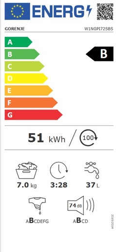 Gorenje perlica rublja WNGPI72SBS