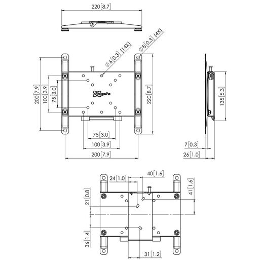 Vogel's PFW4200, zidni nosač za TV od 10-43", sistem protiv krađe, do 30kg