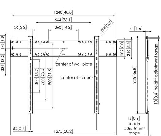 Vogel's PFW6900, zidni nosač za TV od 80"-120", fiksni, max. 160kg
