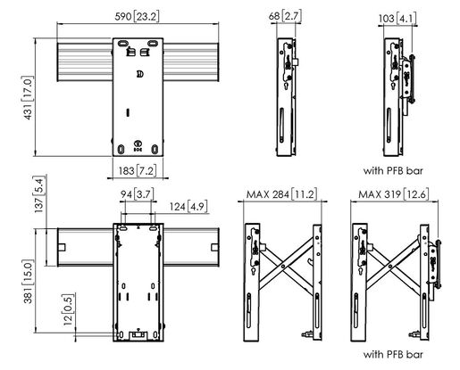 Vogel's PFW6706, Push-in Pop-out zidni nosač za video zid, do 45kg