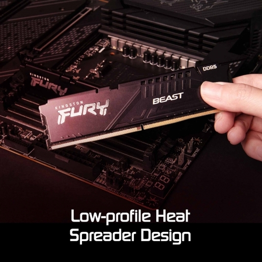 Memorija Kingston 16GB (2x8) DDR5 6000MHz, FURY Beast, U-DIMM (KF560C36BBEK2-16)