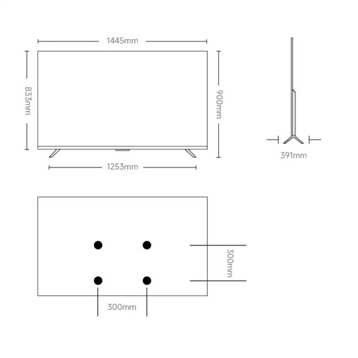 Xiaomi 65" QLED TV A Pro 65 2026, 4K UHD, Google Smart TV, Apple AirPlay & Google Cast