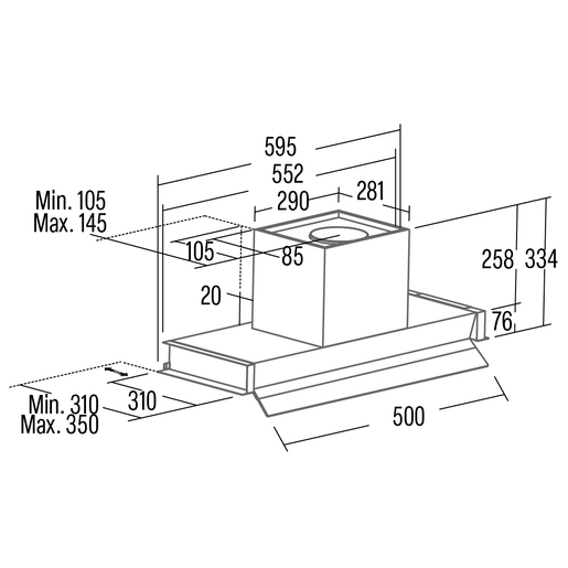 Cata napa Arona 60 bk