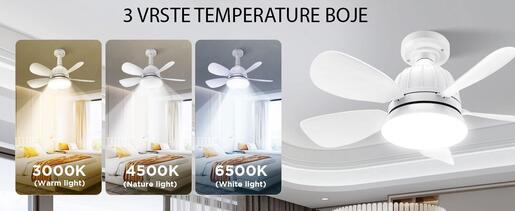 X-LIGHT Ventilator s LED lampom 13W E27 i daljinskim