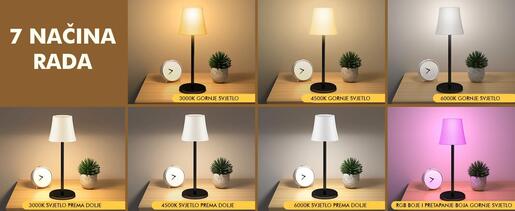 X-LIGHT Stolna dekorativna RGB+W LED lampa s punjivom baterijom
