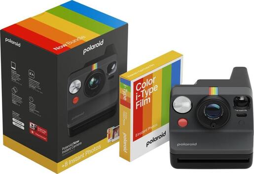 POLAROID Instant fotoaparat Now Gen 3 Black + Color Film Bundle (8 slika)