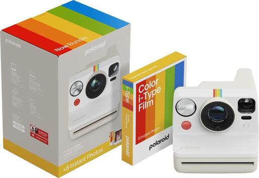 POLAROID Instant fotoaparat Now Gen 3 Pebble White + Color Film Bundle (8 slika)
