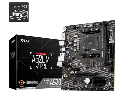 Matična ploča MSI A520M-A PRO, AM4, AMD A520, mATX