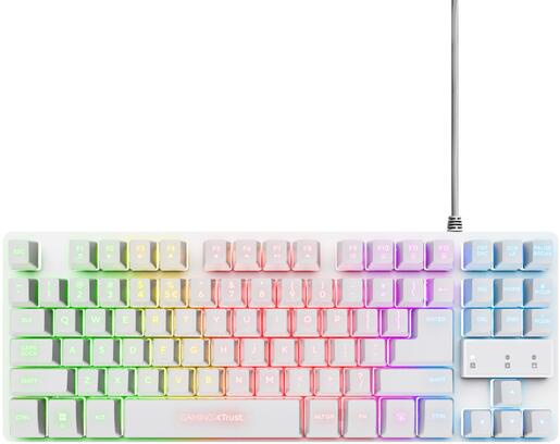 Trust GXT798W, gaming tipkovnica i miš US, bijeli