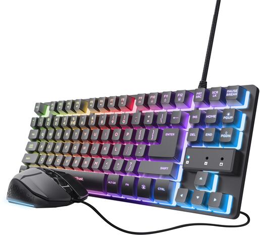 Trust GXT798, gaming tipkovnica i miš US, crni
