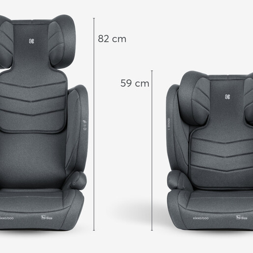 Kikka Boo autosjedalica i-Stand i-Size, Grupa 2, 3 (15-36 kg) (100-150 cm) - Dark Grey