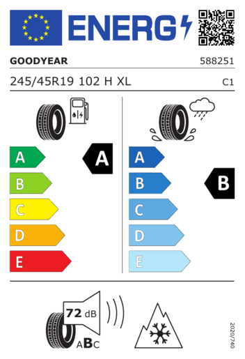 Goodyear 245/45R19 102H VECTOR 4SEASONS GEN-3 XL, Pot: A, Pri: B, Buka: B 072 dB