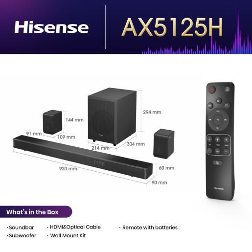 Hisense Soundbar AX5125H 500W I 5.1.2 ch