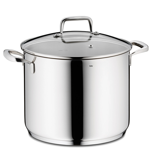 Kela lonac s poklocem FLAVORIA, 8l nehrđajući čelik 18/10 srebrna