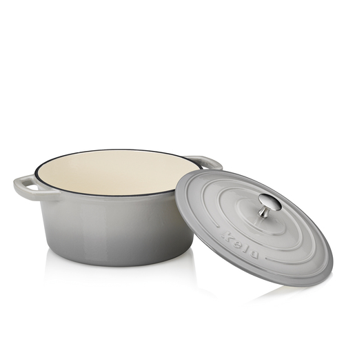 Kela okrugli pekač Calido, 4,6l lijevano željezo svjetlosiva