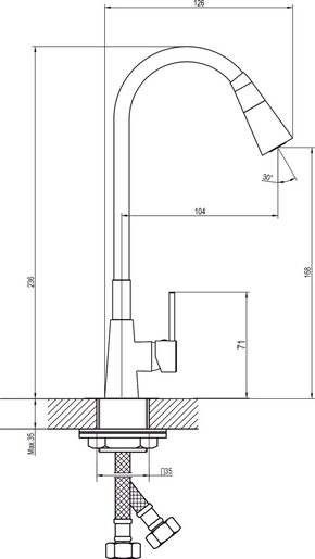 Inter Ceramic slavina za sudoper Havana zinc/mjed krom/bijela