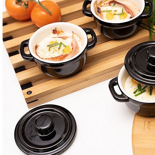 Kela podmetač za lonac KIRIL, 20x20x3cm bambus crna